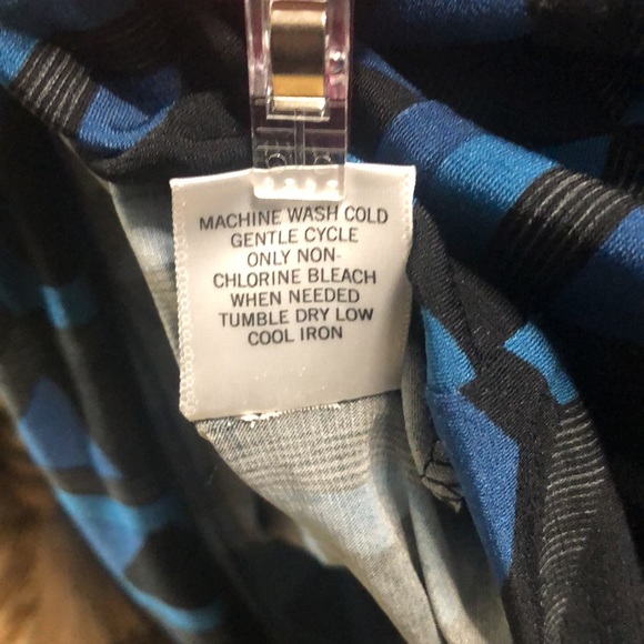 Banana Republic Shift Dress Med blue/black geometric pattern office to dinner - Picture 7 of 7